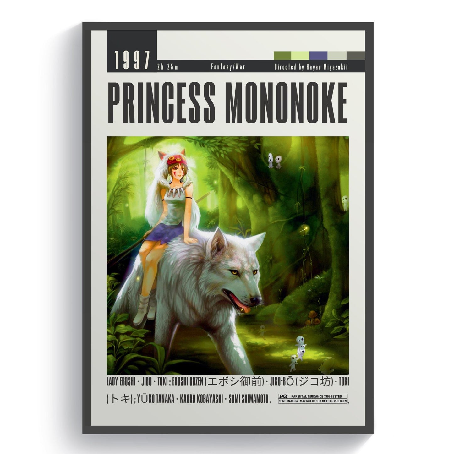 Princess Mononoke Movie | Classic Anime Film Posters - 98typesModern Minimal Movies