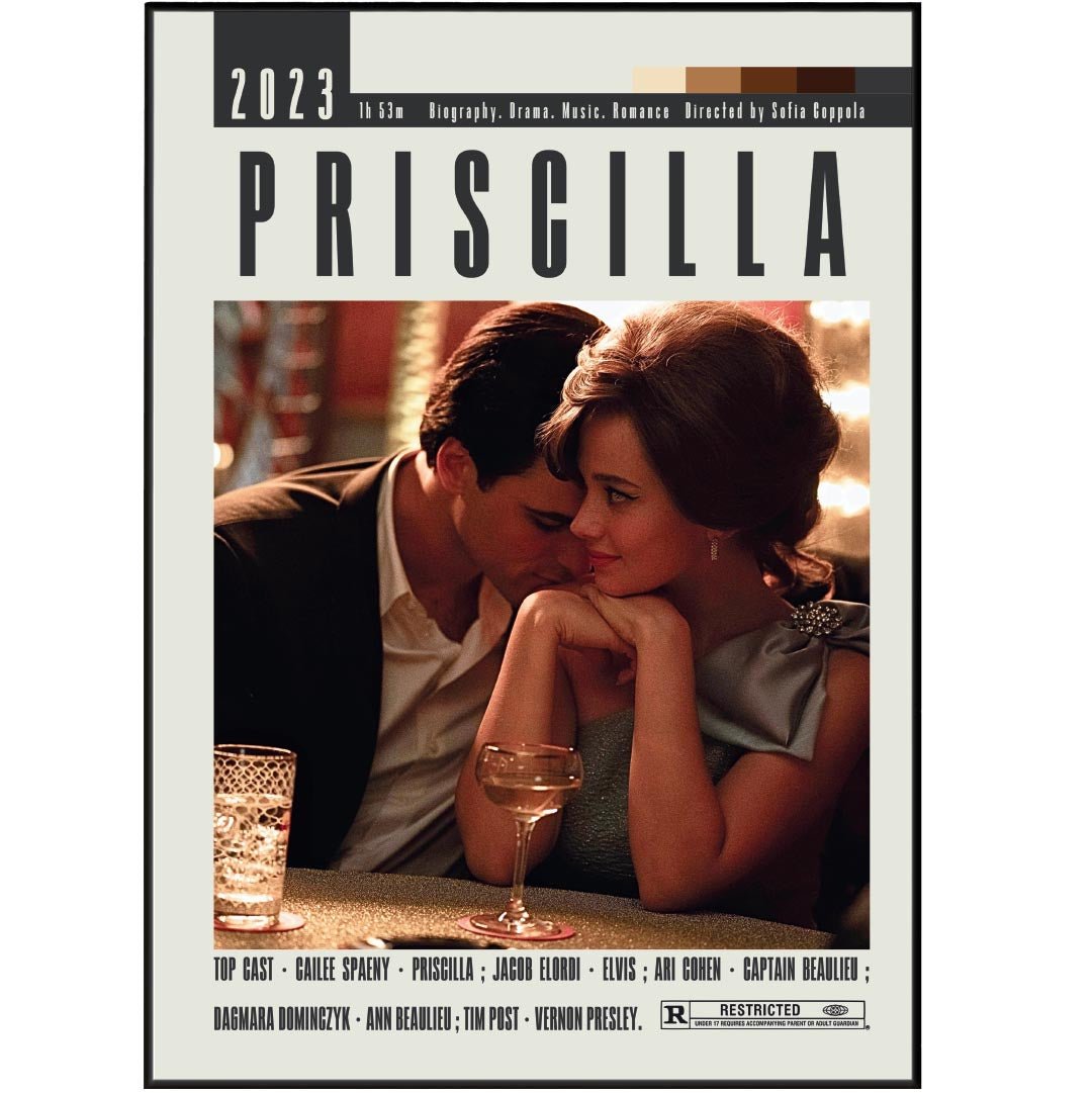 Priscilla Poster | Sofia Coppola Movies - 98typesModern Minimal Movies