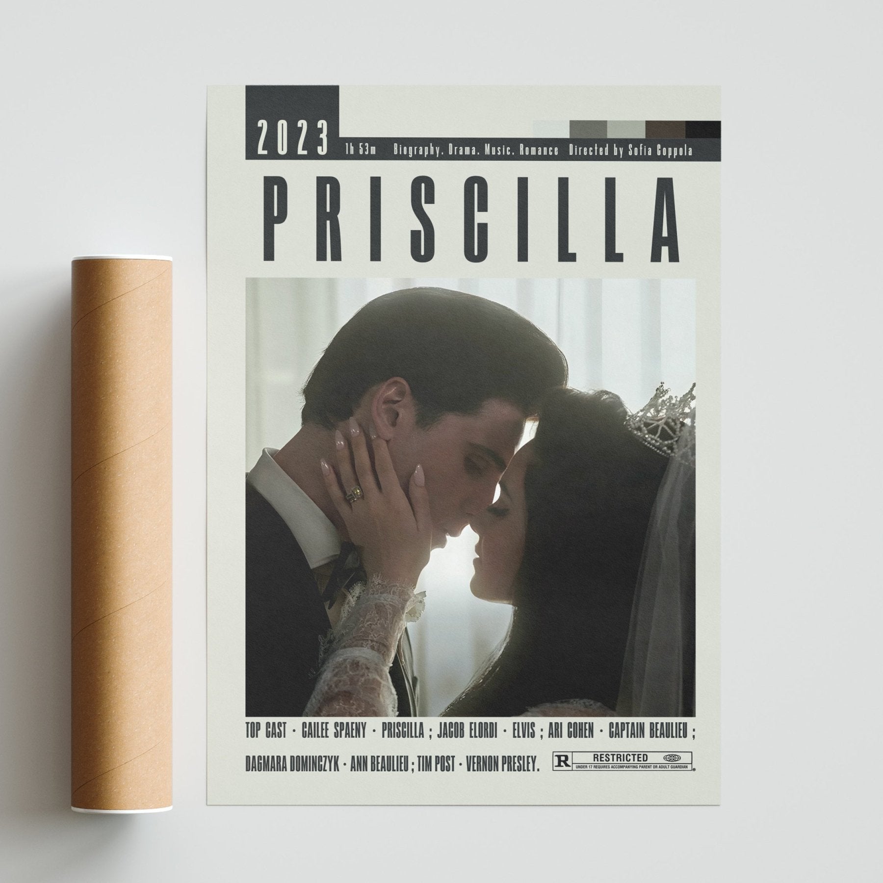 Priscilla Poster | Sofia Coppola Movies - 98typesModern Minimal Movies