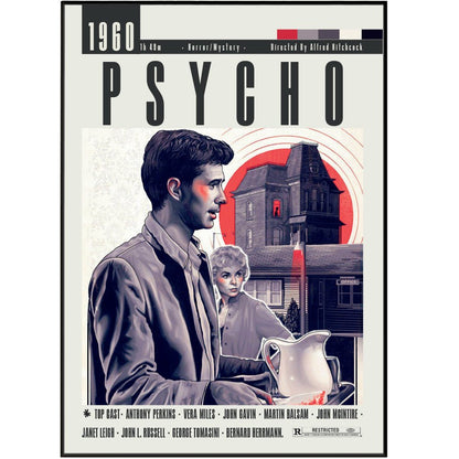 Psycho Poster | Alfred Hitchcock Movie - 98typesModern Minimal Movies