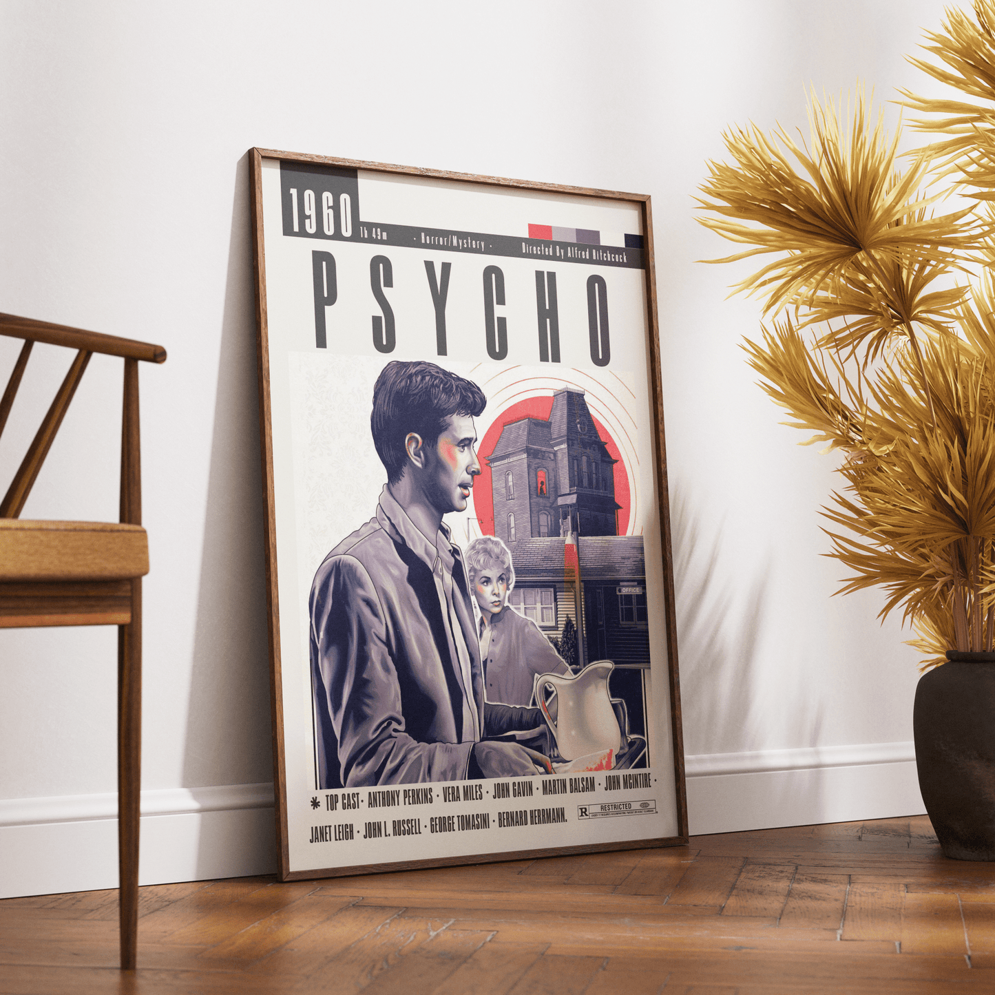 Psycho Poster | Alfred Hitchcock Movie - 98typesModern Minimal Movies