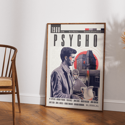 Psycho Poster | Alfred Hitchcock Movie - 98typesModern Minimal Movies