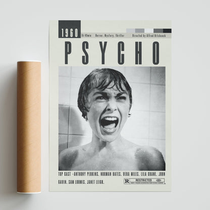 Psycho Poster | Alfred Hitchcock Movies - 98typesModern Minimal Movies