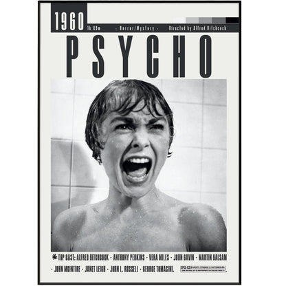 Psycho Poster | Alfred Hitchcock Movies - 98typesModern Minimal Movies