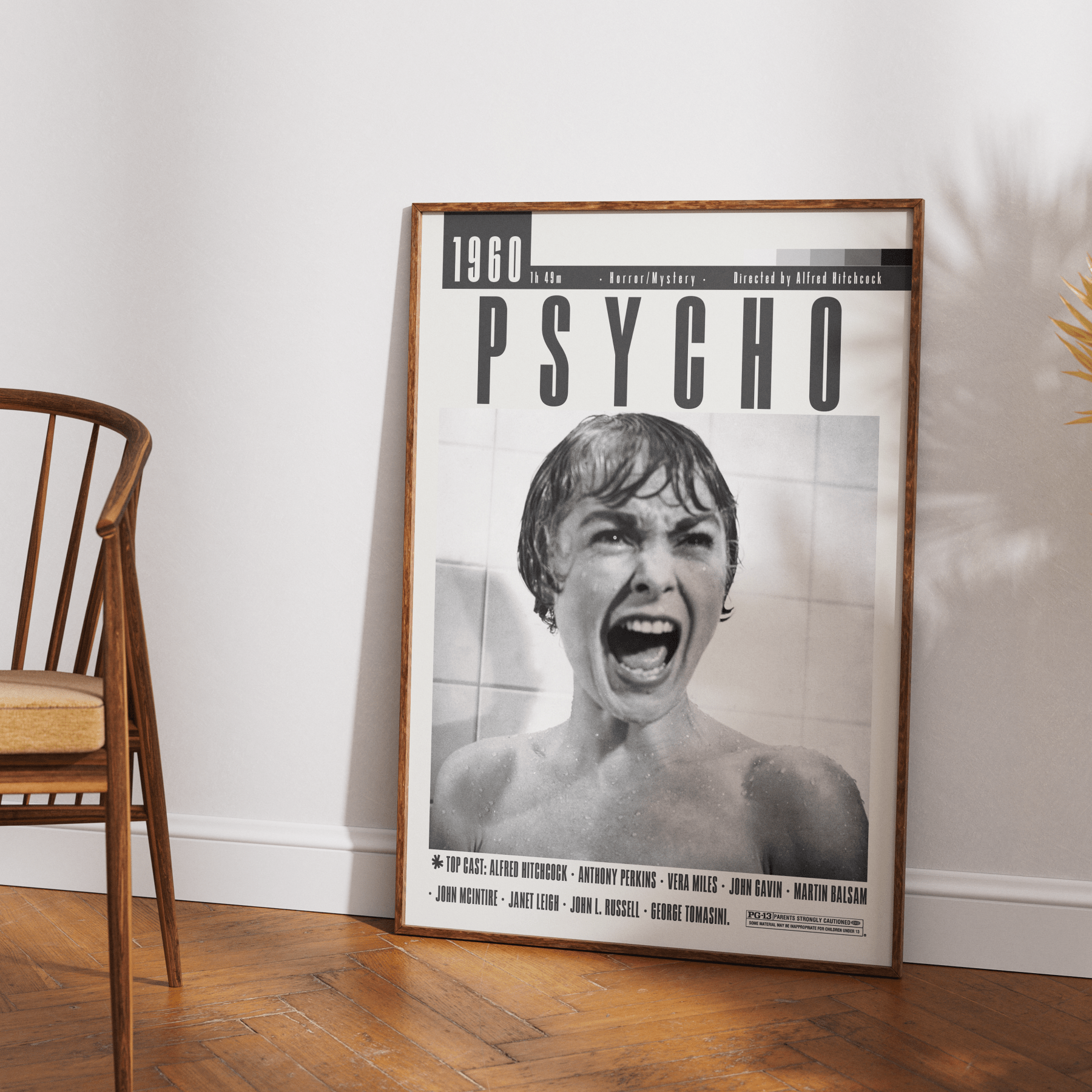 Psycho Poster | Alfred Hitchcock Movies - 98typesModern Minimal Movies