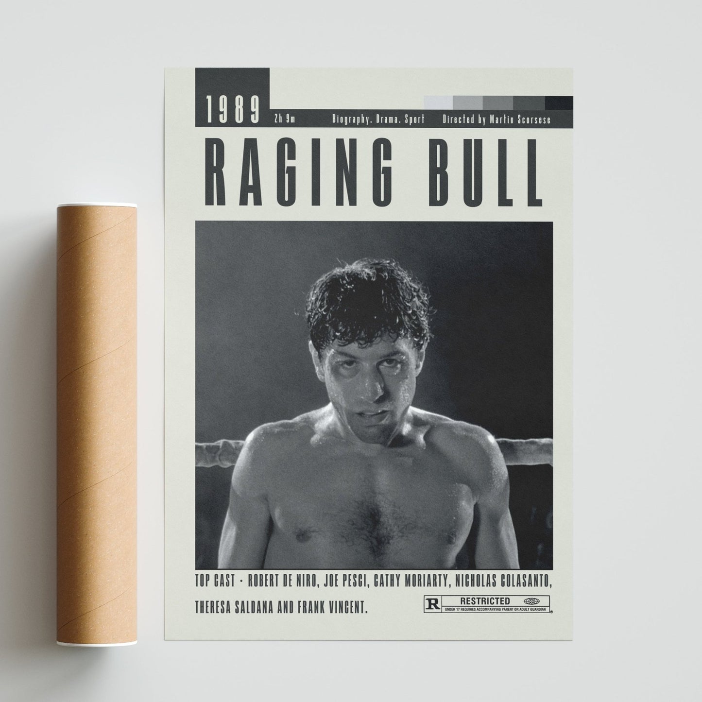 Raging Bull Poster | Martin Scorsese Movies - 98typesModern Minimal Movies