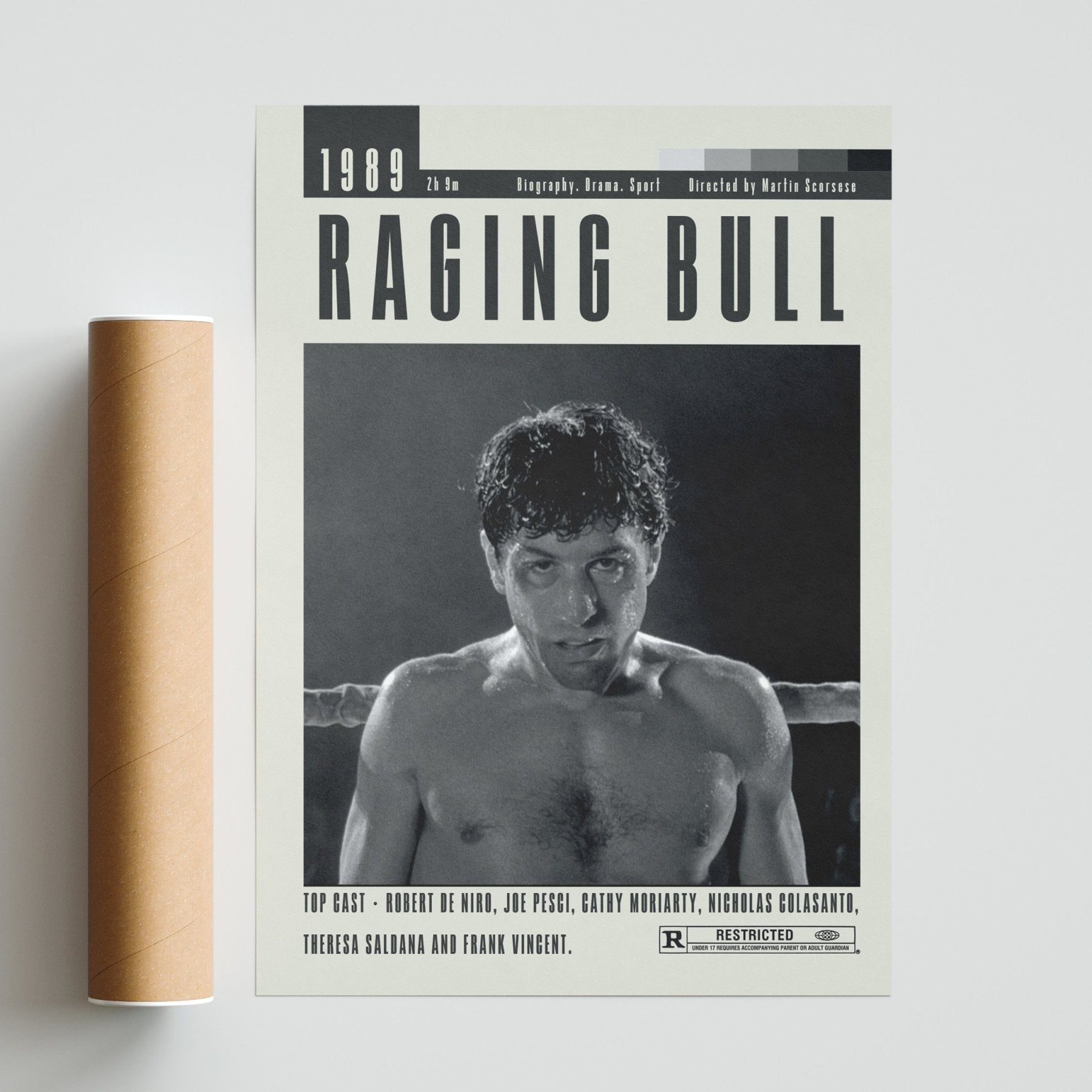Raging Bull Poster | Martin Scorsese Movies - 98typesModern Minimal Movies