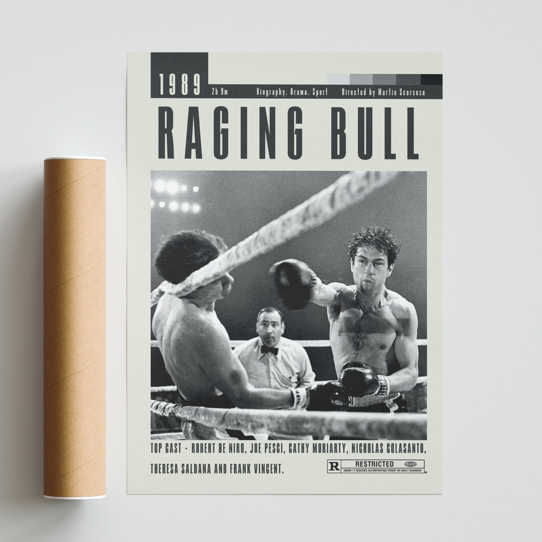 Raging Bull Poster | Martin Scorsese Movies - 98typesModern Minimal Movies