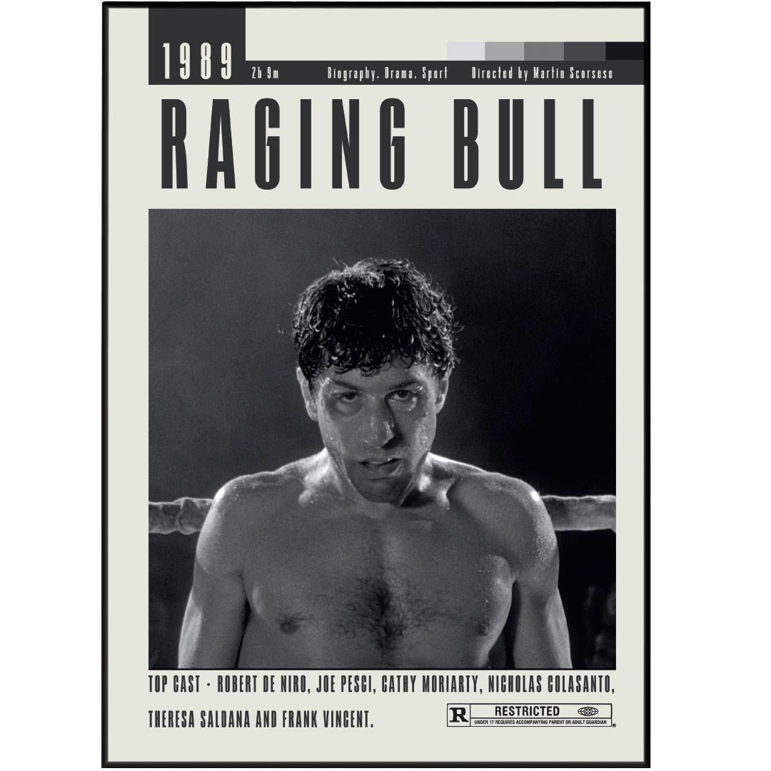 Raging Bull Poster | Martin Scorsese Movies - 98typesModern Minimal Movies