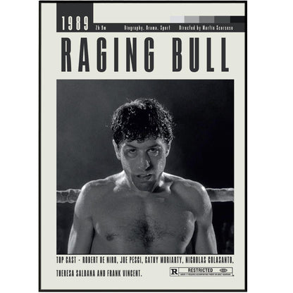 Raging Bull Poster | Martin Scorsese Movies - 98typesModern Minimal Movies
