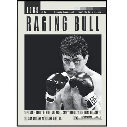 Raging Bull Poster | Martin Scorsese Movies - 98typesModern Minimal Movies