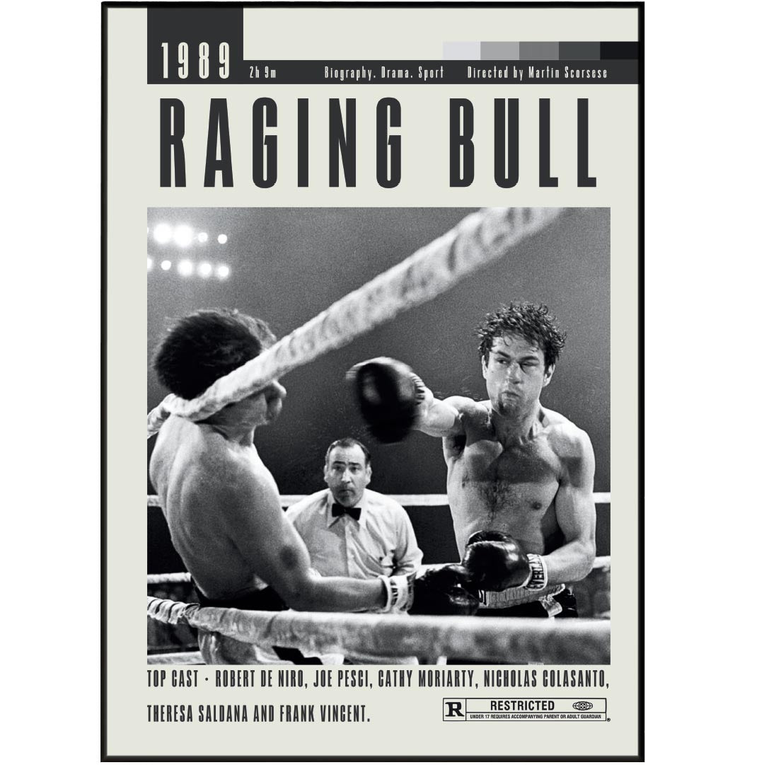 Raging Bull Poster | Martin Scorsese Movies - 98typesModern Minimal Movies