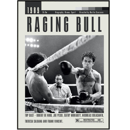 Raging Bull Poster | Martin Scorsese Movies - 98typesModern Minimal Movies