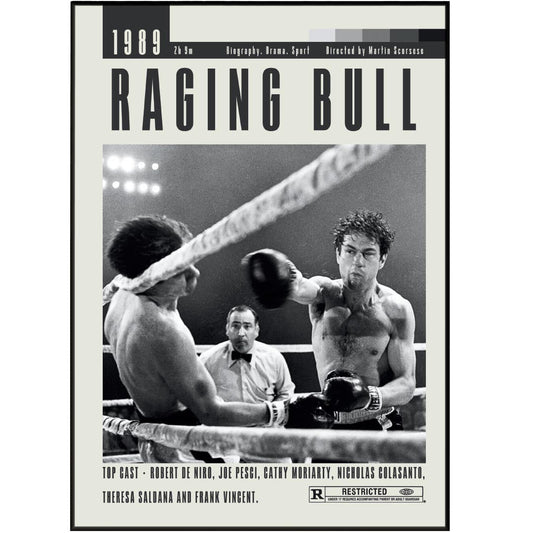 Raging Bull Poster | Martin Scorsese Movies - 98types