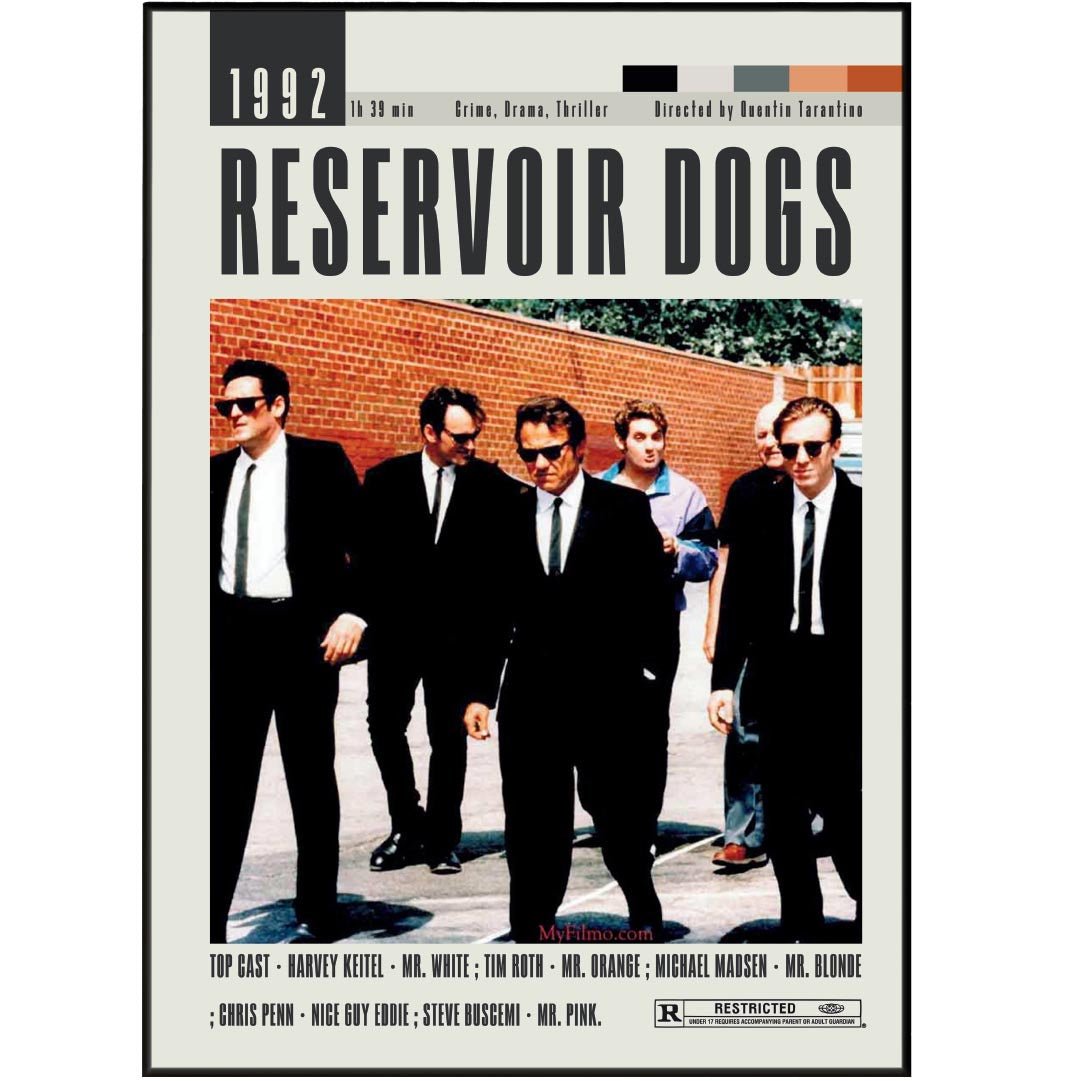 Reservoir Dogs Poster | Quentin Tarantino Movies - 98typesModern Minimal Movies