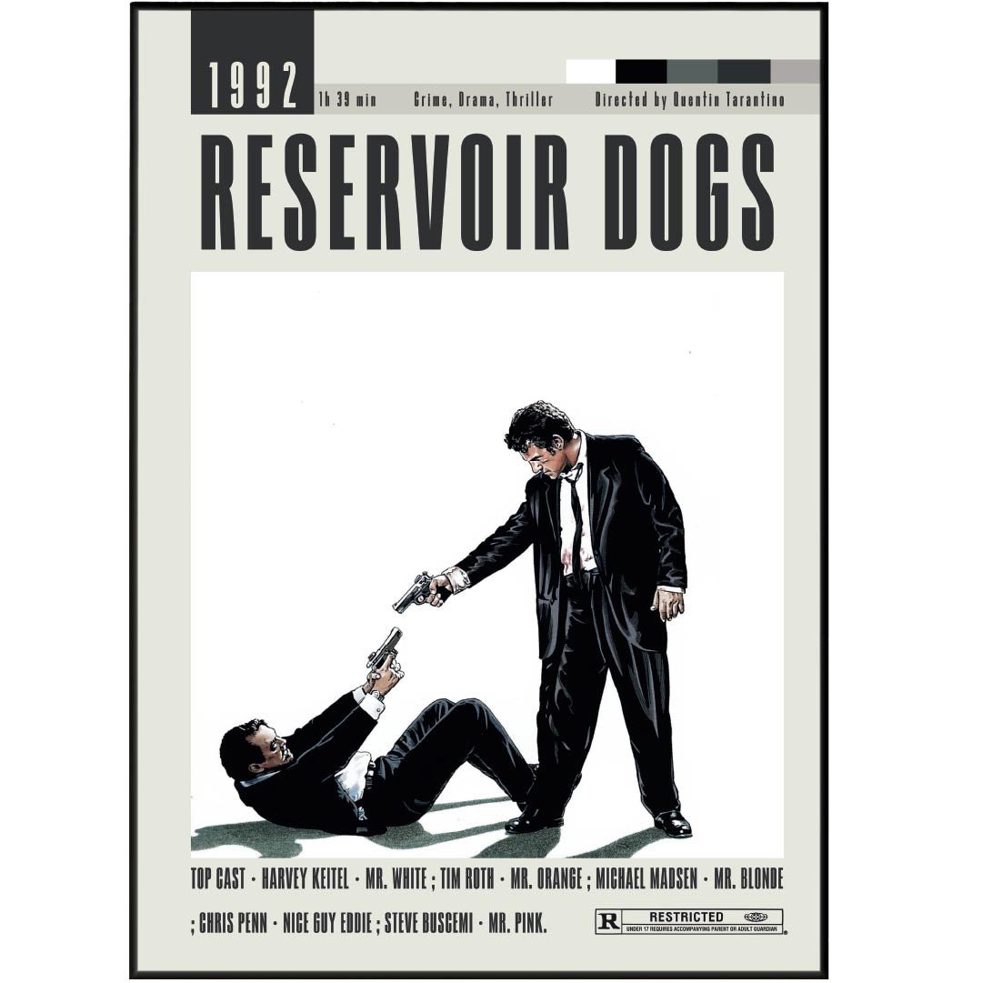 Reservoir Dogs Poster | Quentin Tarantino Movies - 98typesModern Minimal Movies