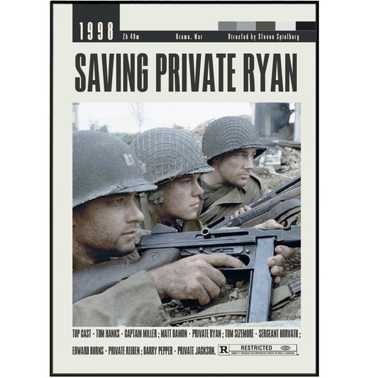 Saving Private Ryan Poster | Steven Spielberg Movies - 98typesModern Minimal Movies