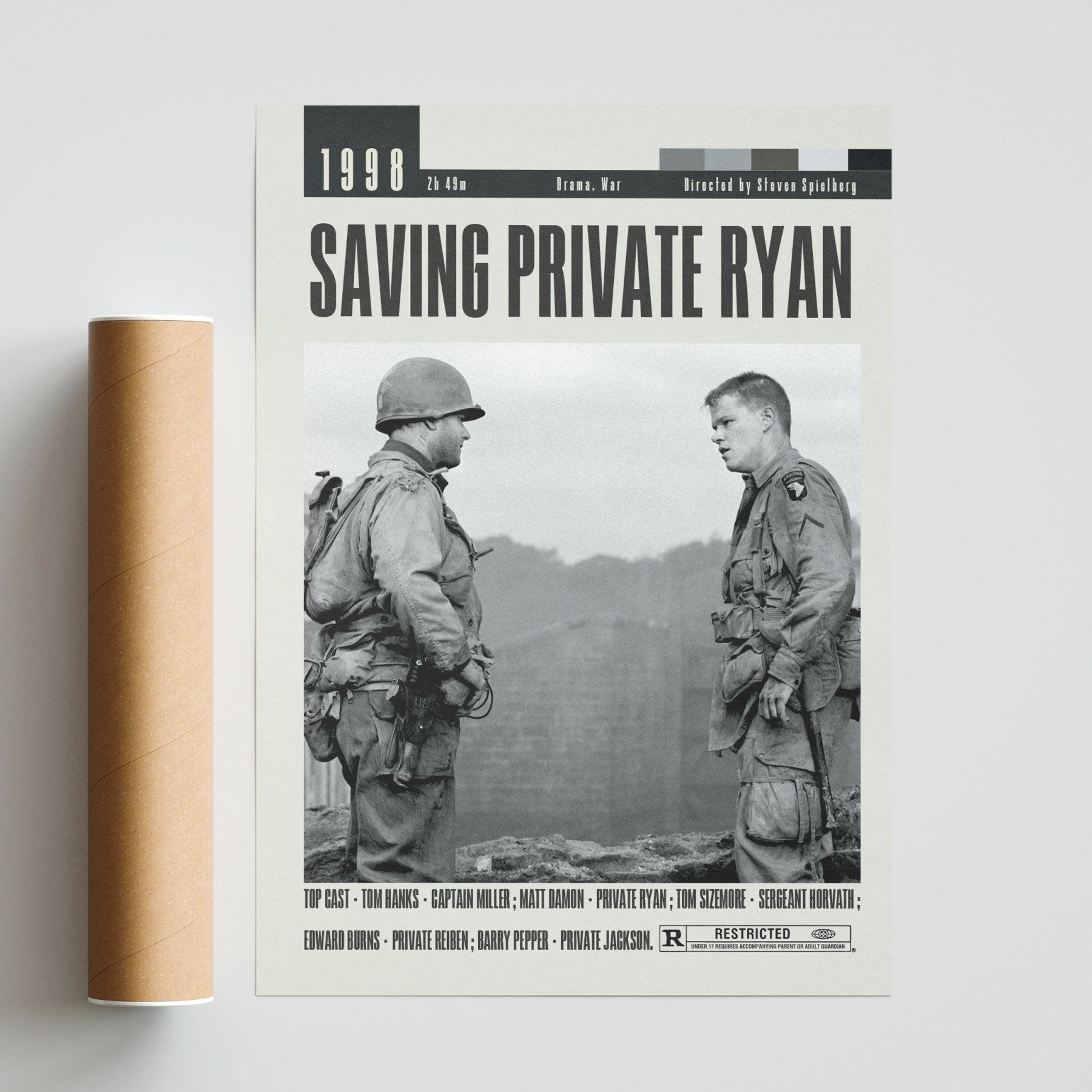 Saving Private Ryan Poster | Steven Spielberg Movies - 98typesModern Minimal Movies