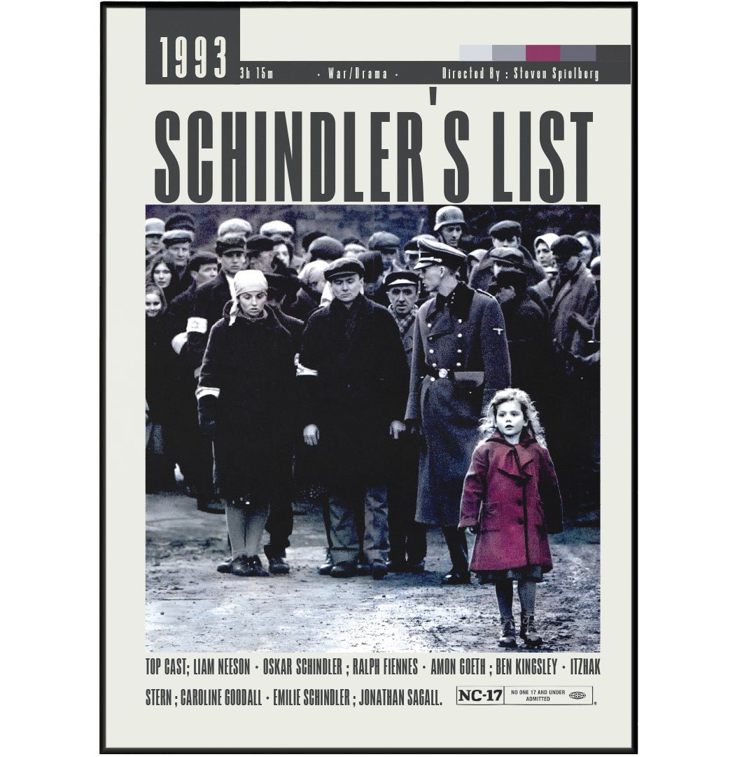 Schindler's List Movie Poster - 98typesModern Minimal Movies