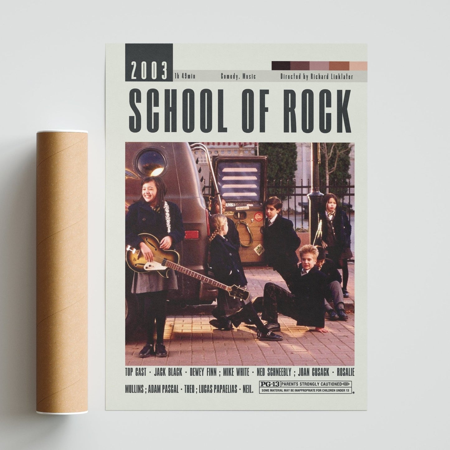 School of Rock Poster | Richard Linklater Movies - 98typesModern Minimal Movies