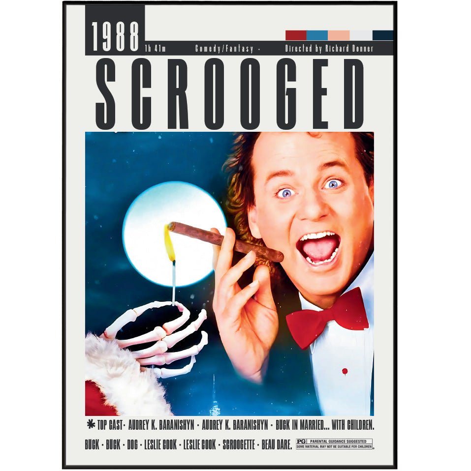 Scrooged (1988) Poster - 98typesModern Minimal Movies