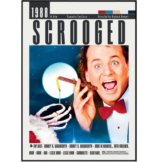Scrooged (1988) Poster - 98typesModern Minimal Movies