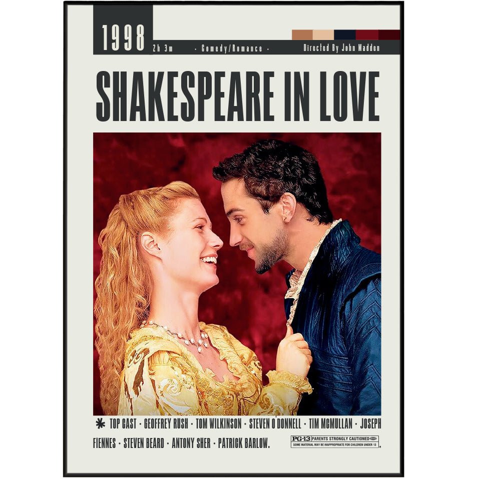 Shakespeare in Love Movie 1998 Posters - 98typesModern Minimal Movies