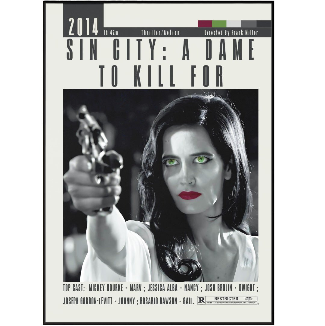 Sin City: A Dame to Kill For Movie Poster - 98typesModern Minimal Movies