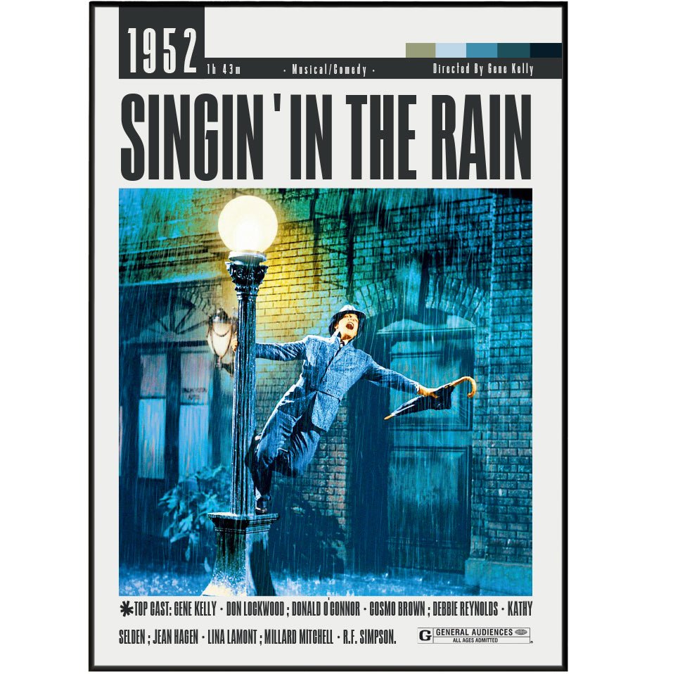 Singin in the Rain 1952 Film Poster - 98typesModern Minimal Movies