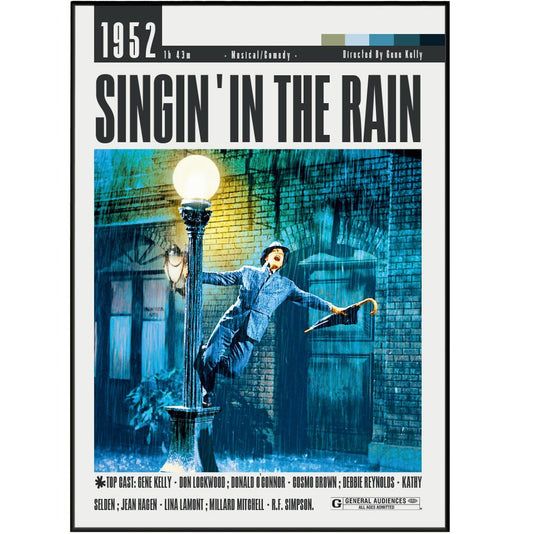 Singin in the Rain 1952 Film Poster - 98typesModern Minimal Movies