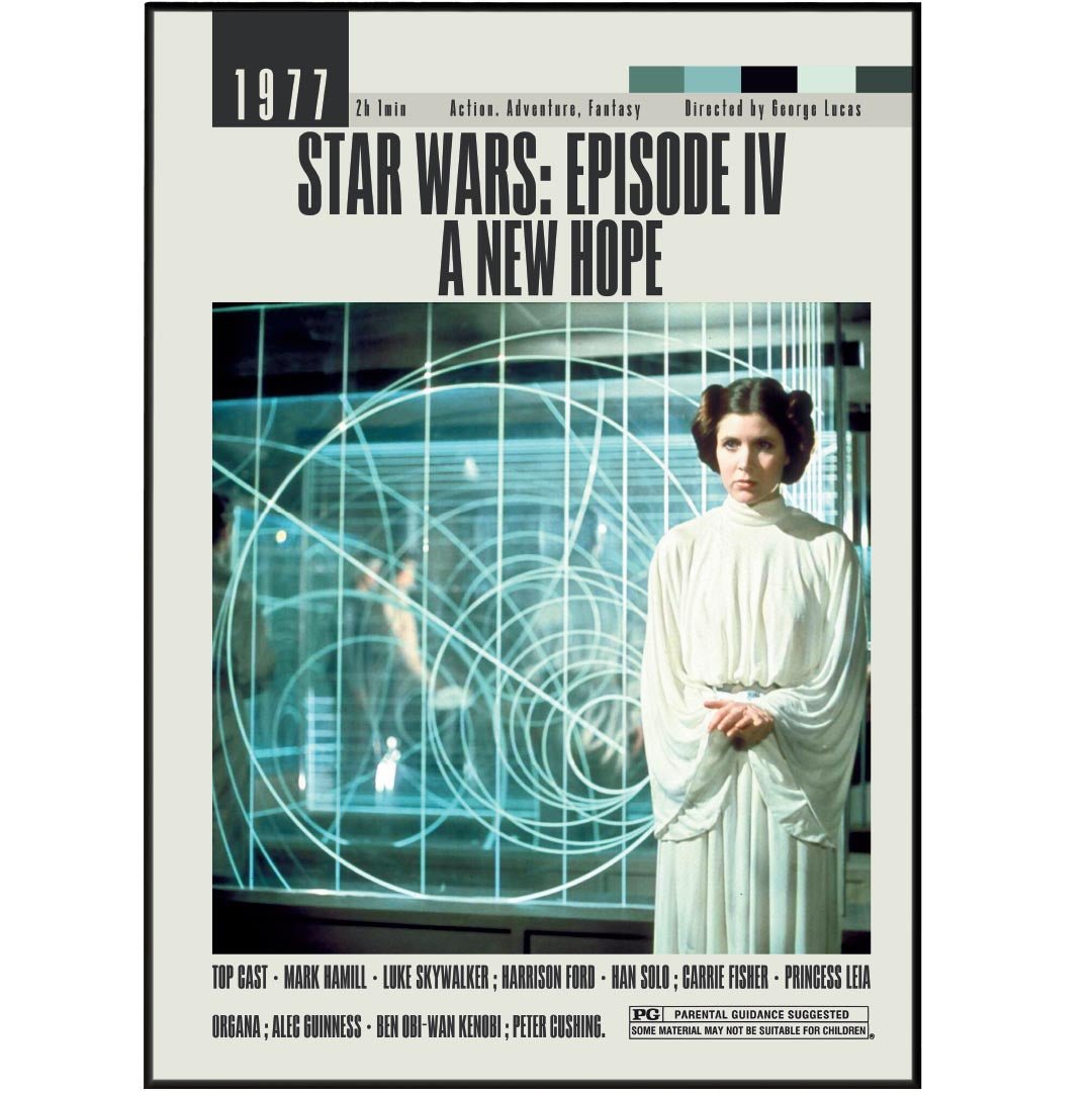 Star Wars A New Hope Poster | George Lucas Movies - 98typesModern Minimal Movies