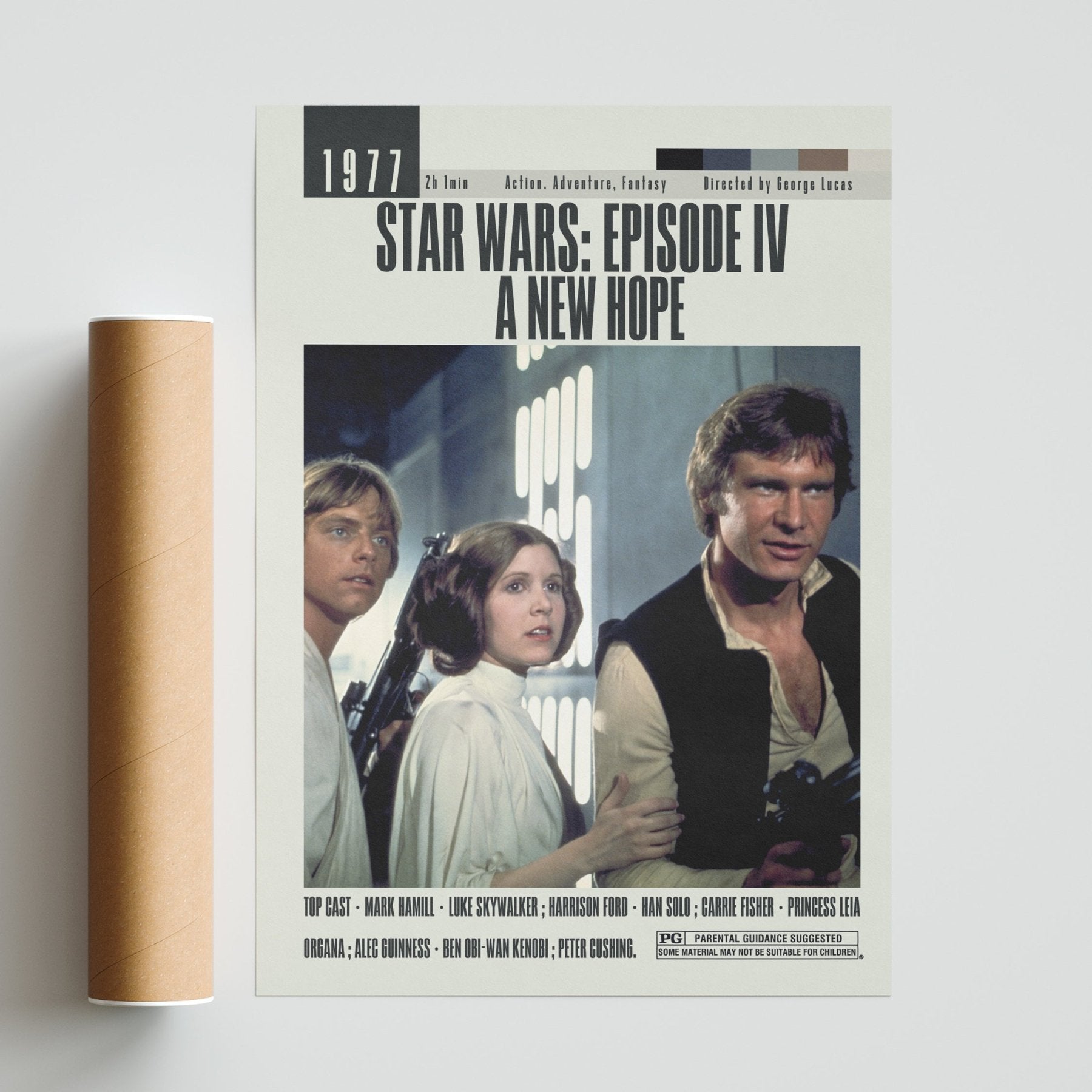 Star Wars A New Hope Poster | George Lucas Movies - 98typesModern Minimal Movies