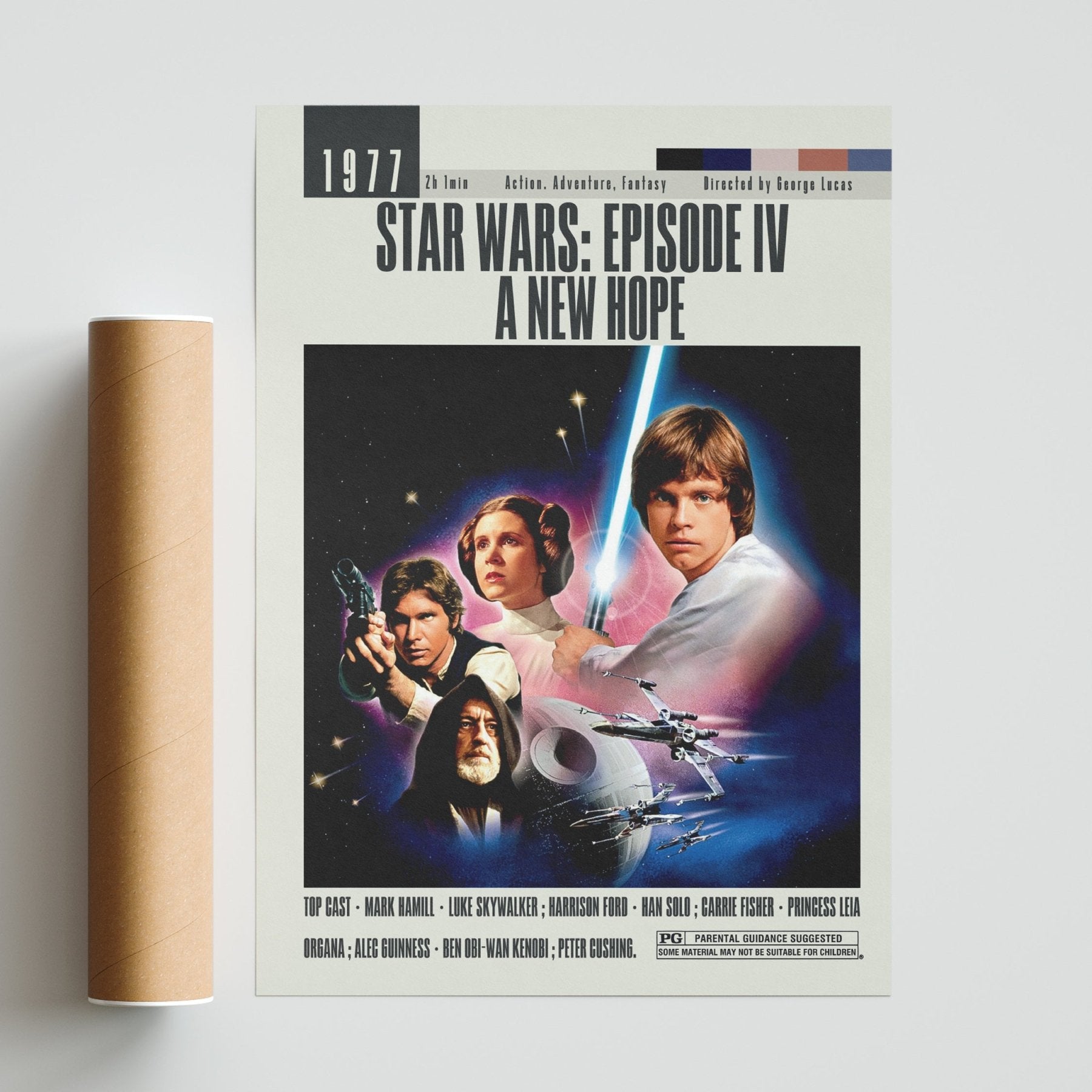 Star Wars A New Hope Poster | George Lucas Movies - 98typesModern Minimal Movies