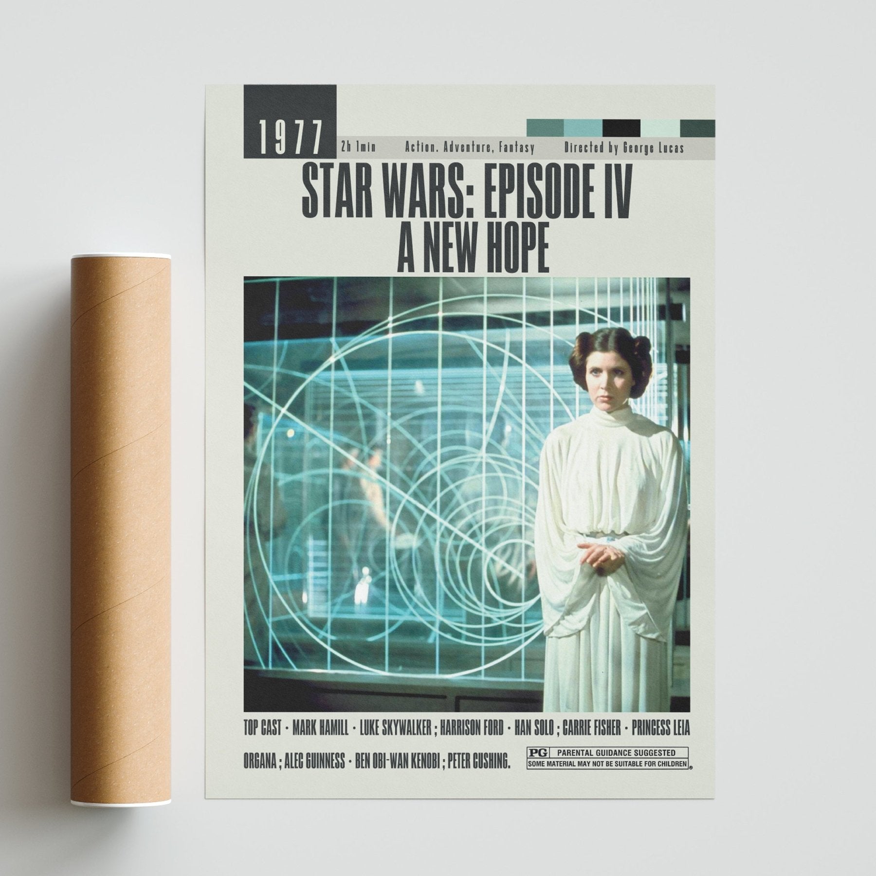 Star Wars A New Hope Poster | George Lucas Movies - 98typesModern Minimal Movies