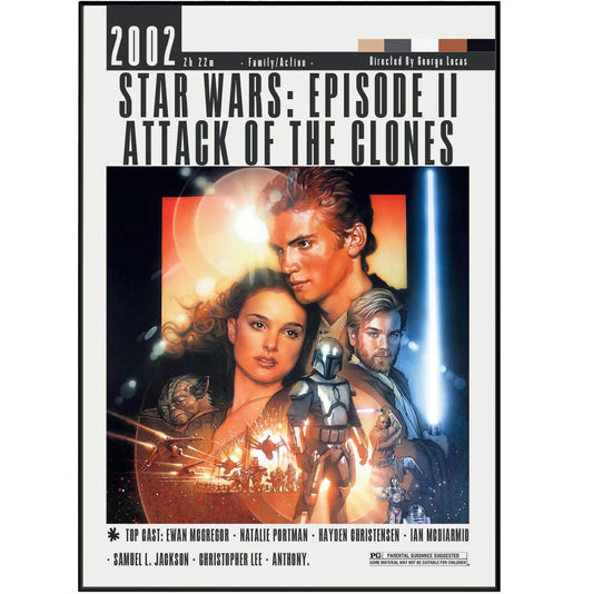 Star Wars Episode II Attack of the Clones Film Poster - 98typesModern Minimal Movies