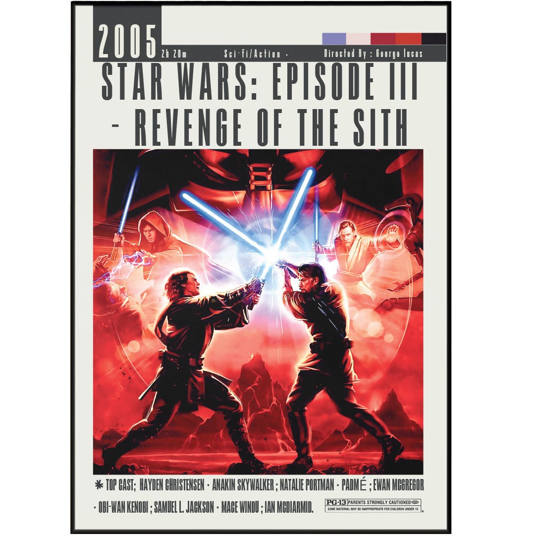 Star Wars Revenge of the Sith Poster | George Lucas Movies - 98typesModern Minimal Movies
