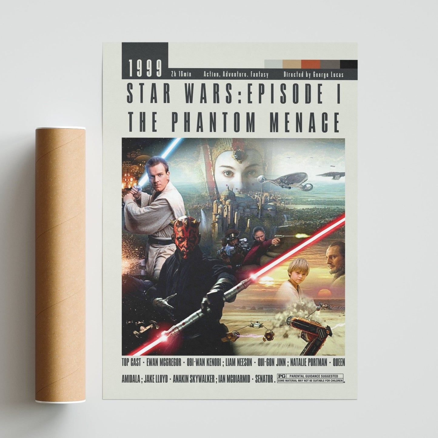Star Wars The Phantom Menace Poster | George Lucas Movies - 98typesModern Minimal Movies