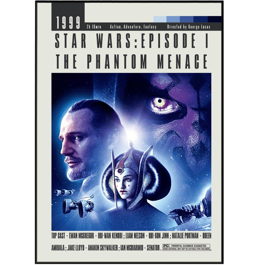 Star Wars The Phantom Menace Poster | George Lucas Movies - 98typesModern Minimal Movies