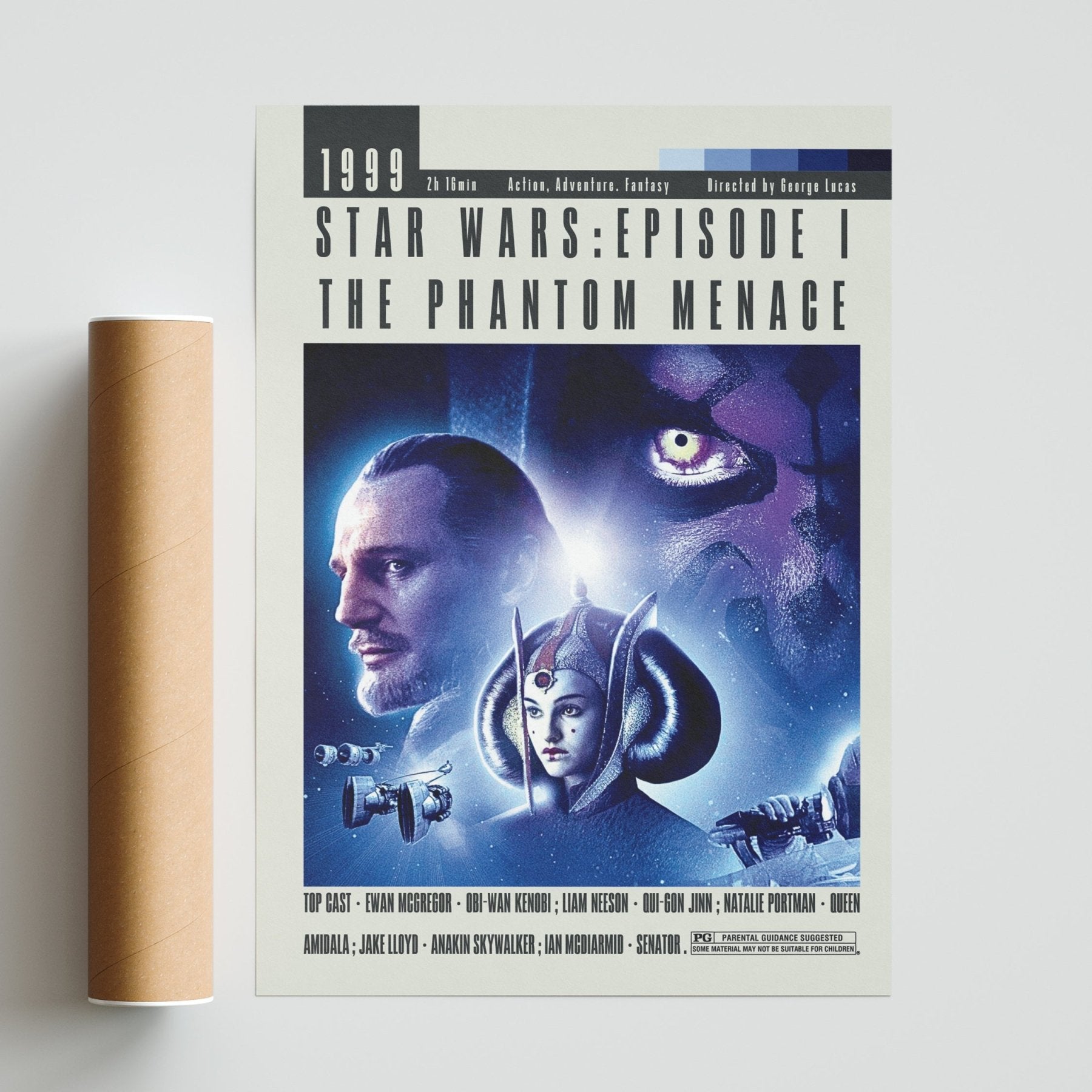 Star Wars The Phantom Menace Poster | George Lucas Movies - 98typesModern Minimal Movies
