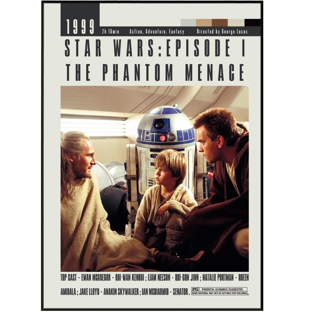 Star Wars The Phantom Menace Poster | George Lucas Movies - 98typesModern Minimal Movies