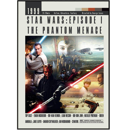 Star Wars The Phantom Menace Poster | George Lucas Movies - 98typesModern Minimal Movies