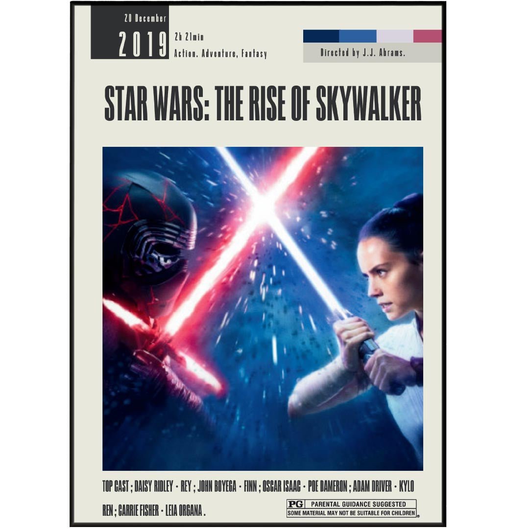 Star Wars The Rise of Skywalker Poster | J.J. Abrams Movies - 98typesModern Minimal Movies