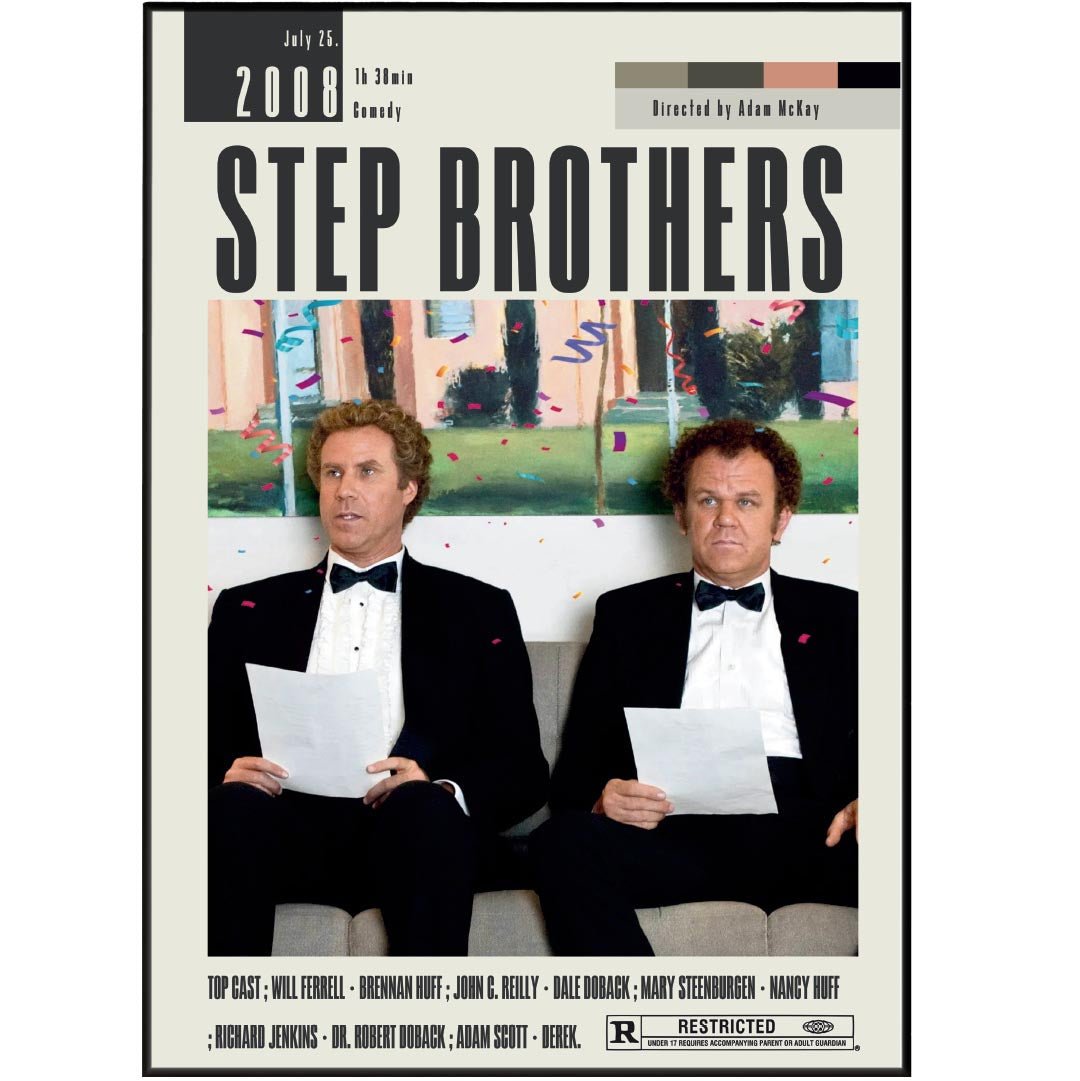 Step Brothers Poster | Adam McKay Movies - 98typesModern Minimal Movies