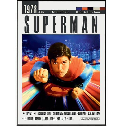 Superman 1978 Movie Posters - 98typesModern Minimal Movies