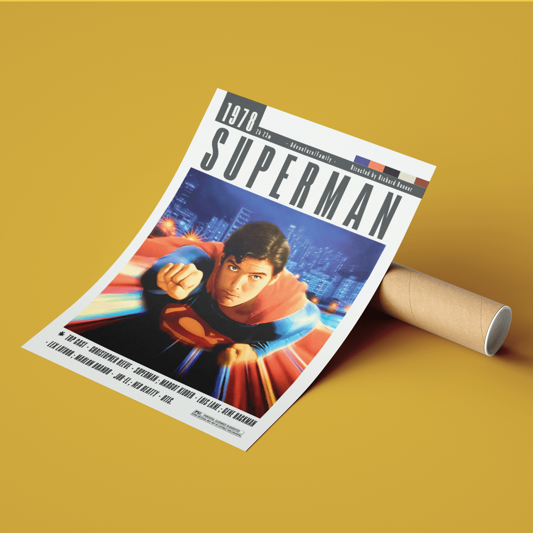 Superman 1978 Movie Posters - 98typesModern Minimal Movies
