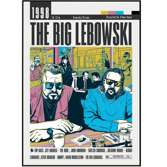The Big Lebowski 1998 Film Poster - 98typesModern Minimal Movies
