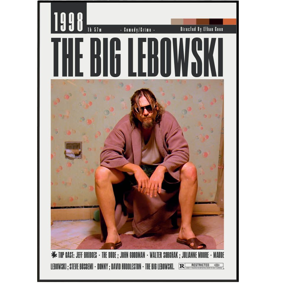The Big Lebowski 1998 Film Posters - 98typesModern Minimal Movies
