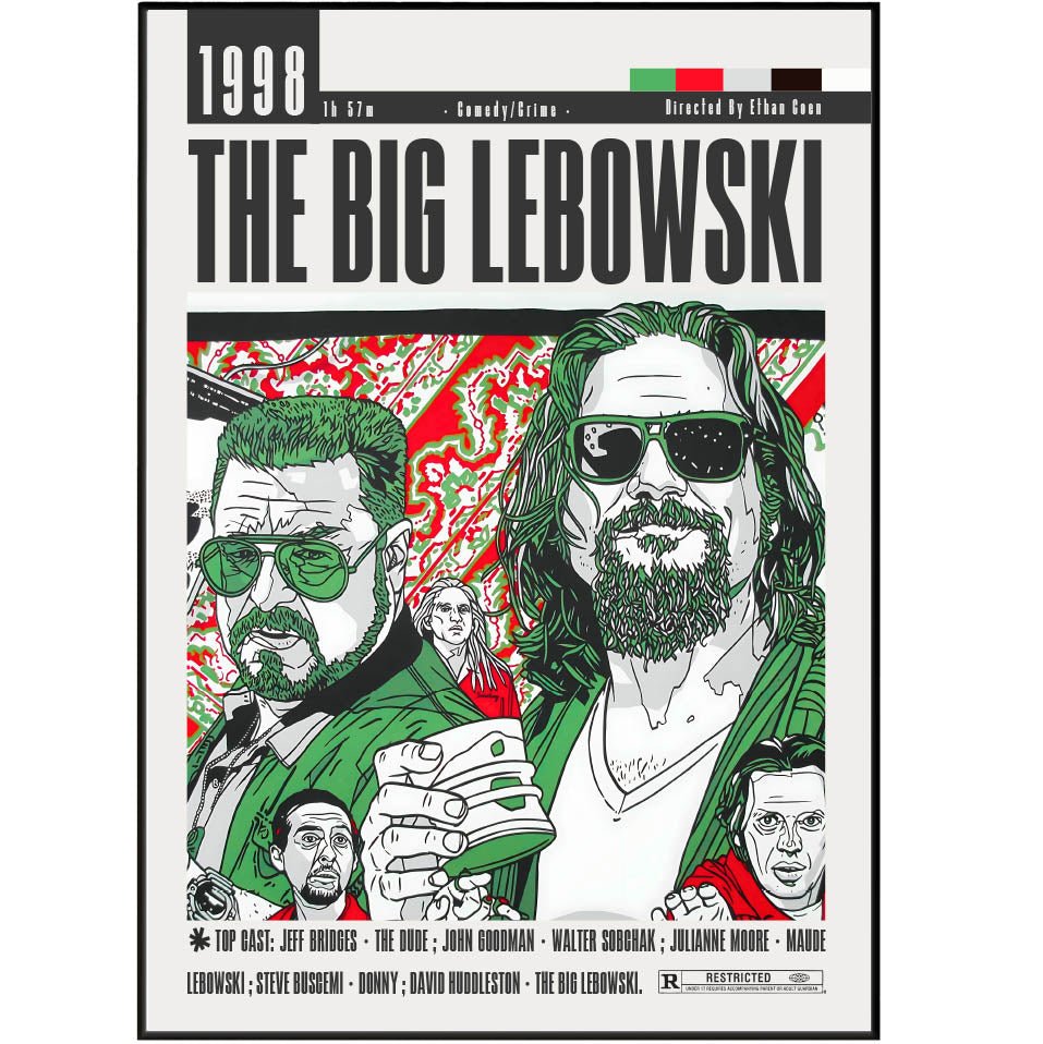 The Big Lebowski Film Posters - 98typesModern Minimal Movies