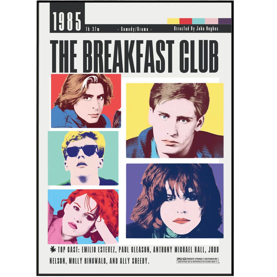 The Breakfast Club 1985 Film Poster - 98typesModern Minimal Movies