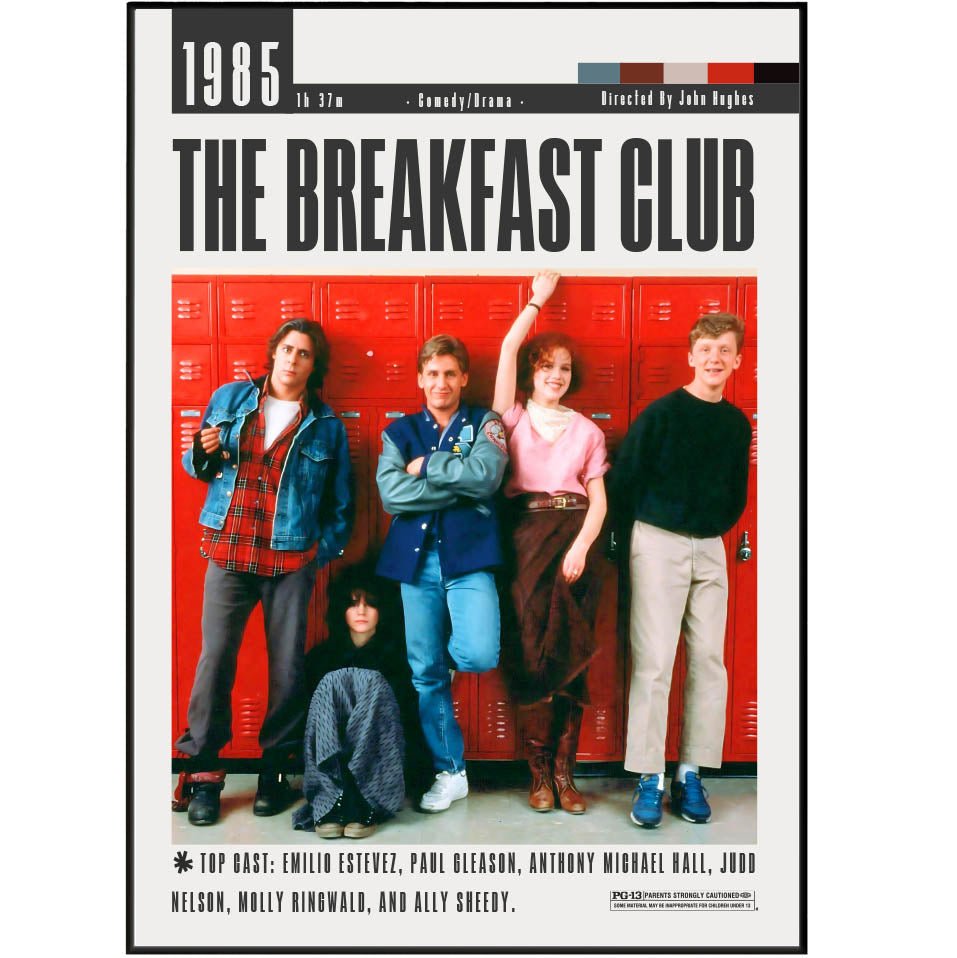 The Breakfast Club Film Posters - 98typesModern Minimal Movies
